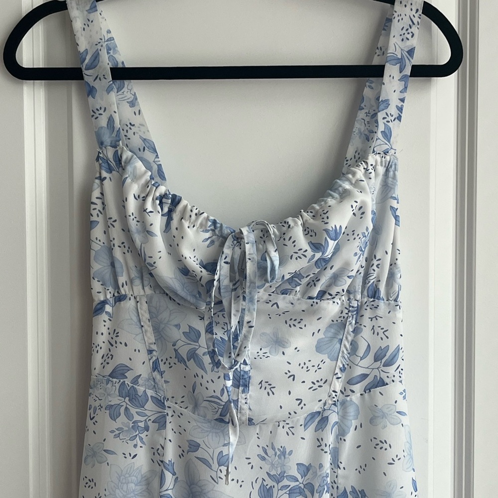 RIHOAS Blue Floral Midi Dress